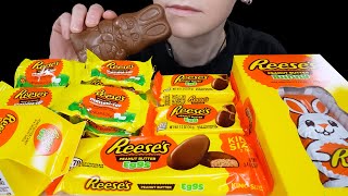 ASMR Reeses Chocolate Peanut Butter Candy Eggs amp Easter Bunny Mukbang  Eating Sounds [upl. by Aubrey298]