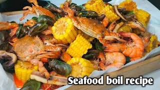 Seafood boil recipe by mhelchoice Madiskarteng Nanay [upl. by Eniluqaj]