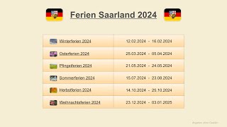 Ferien Saarland 2024 [upl. by Malynda]