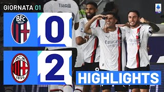 BolognaMilan 02  Pulisic in gol al debutto Gol amp Highlights  Serie A TIM 202324 [upl. by Jodee961]