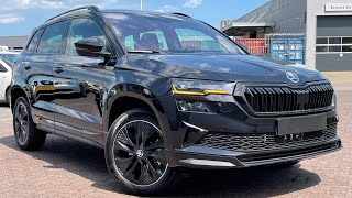 Skoda NEW Karoq Sportline 2023 in 4K Black Magic Pearl 18 inch Procyon walk around amp detail inside [upl. by Notnelc]