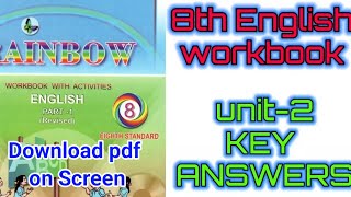 8th English workbook unit 2 answers  8th English Rainbow workbook answers learneasilyhub [upl. by Adnir]