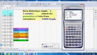 paramètres dune série statistiques à 1 variable sur calculatrice casio graphique [upl. by Zashin329]