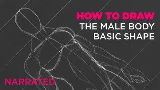 How to Draw the Male Body  Basic Shape Narrated [upl. by Roon]