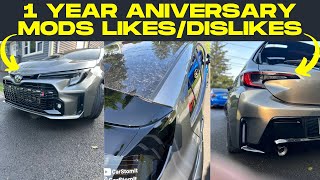 2023 GR Corolla MODS like and Dislike 1 year Anniversary [upl. by Delaine]