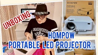 Mini Home Theater HOMPOW Portable LED Projector for Cellphone Computer or TVUnboxing amp Review [upl. by Refitsirhc]