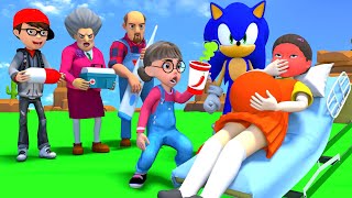 Scary Teacher 3D vs Squid Game Become Doctor Game cure Patients and 5 Time Challenge [upl. by Billen613]