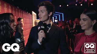 Ansel Elgort Interviews His Girlfriend In Cute GQ Red Carpet Clip [upl. by Duwad449]