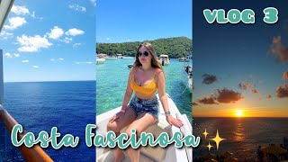 3° vlog Costa Fascinosa  navegação Ilha Grande passeio de lancha e 🛳🏖❤✨ [upl. by Anaicilef]