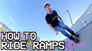 How to Rollerblade on Ramps Slopes and Transitions  Beginner Inline Skating Tutorial [upl. by Hamimej]