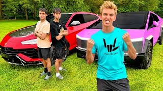 Racing the Dobre Brothers Cybertruck VS Lamborghini [upl. by Ynttirb]