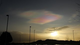 Extremely Rare Nacreous Mother of Pearl Clouds Over N Ireland  Feb 2nd 2016 [upl. by Jaffe942]