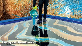 How To Do An Epoxy Dirty Pour On A Floor Using Leggari Metallic Epoxy [upl. by Anairad92]