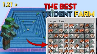 The BEST TRIDENT FARM in Minecraft Bedrock 121 [upl. by Aldercy841]