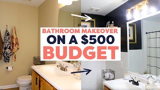 Small Bathroom Makeover for Under 500  Bathroom Makeover On A Budget [upl. by Nador]