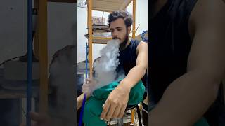 Shisha heavy smoke trick hookahbar smokelover trendingsong ringer smokerings shorts howto [upl. by Alliuqahs]