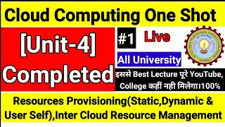 Cloud Computing Aktu Unit 4  Resource Provisioning amp its method Inter cloud resource management 1 [upl. by Gough]