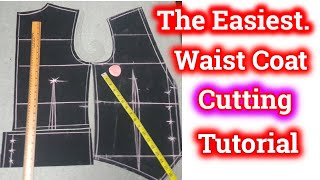 How to Easy Waistcoat Cutting  Waist Coat Cutting Tutorial  mens waist coat cutting rmgpm16 [upl. by Grof459]