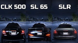 Mercedes CLK 500 vs Mercedes SL 65 AMG vs Mercedes SLR McLaren  Need for Speed Carbon Drag Race [upl. by Mari93]