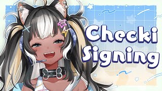 【Checki Signing】Pet Certificates【V4Mirai  Rara Rocora  EN Vtuber】 [upl. by Ahsonek]