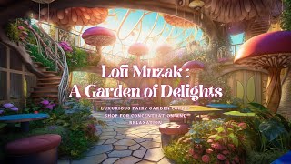 LOFI Muzak A Garden of Delights🍄Luxurious Fairy Garden Coffee Shop for Concentration amp Relaxation [upl. by Mouldon]