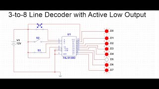 Simulate 3to8 line decoder in Multisim software [upl. by Anawak758]