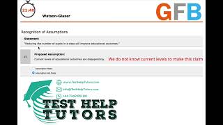 WatsonGlaser Critical Thinking Test Question 15 quotCurrent levels of educational outcomes are quot [upl. by Airlie]