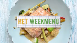 Het Weekmenu 2  Zalm in rode curry met limoengras  Steffi Vertriest [upl. by Bald]