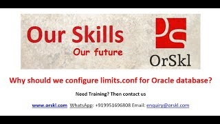 Why should we configure limitsconf for Oracle database [upl. by Hammerskjold]