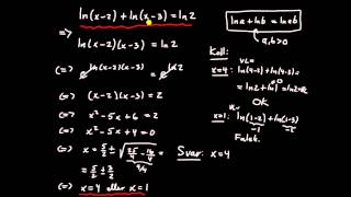 Logaritmfunktionen del 3  lösning av ekvation [upl. by Annor]