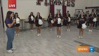 Here we go Mathis cheerleaders bring the energy for first day of school [upl. by Carmella332]