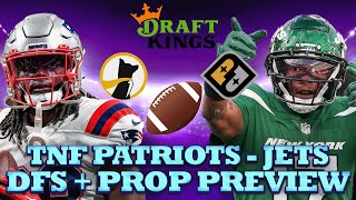 TNF DFS Showdown  Prop Preview  Patriots at Jets Draftkings Strategy Prize Picks  Underdog Props [upl. by Yrruc]