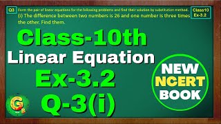 Class10 Ex32 Q3 i Linear Equation  New NCERT Math Book  Chapter 3 CBSE  Green Board Classes [upl. by Sined]