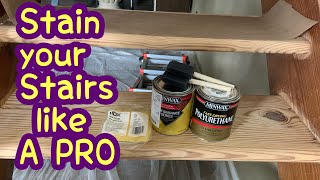 How to Stain Stairs  DIY Friendly [upl. by Macilroy973]