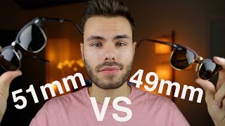 RayBan Clubmaster Size Comparison 49mm vs 51mm [upl. by Yroffej]