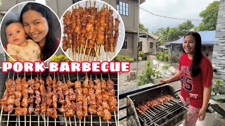 NAG IHAW KAMI NG PORK BARBECUE  PORK BBQ FOR DINNER [upl. by Navis]