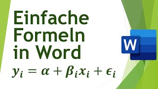 Einfache Formeln in Word erstellen  Abschlussarbeiten schreiben 14 [upl. by Ellecrad]