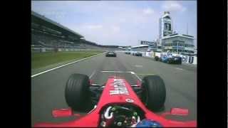 F1 2004 Hockenheim Rubens Barrichello onboard start  crash amp pit stop [upl. by Natale]