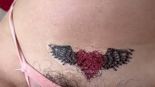 Temporary tattoo Heart in angel wings [upl. by Tome789]