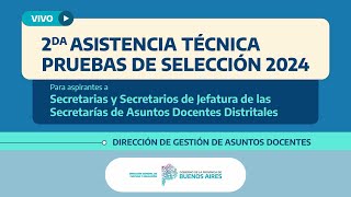 🔴Vivo 2 Asistencia Técnica Pruebas de Selección para Secretariasos de Jefatura de Secretarías ADD [upl. by Behn]