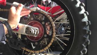 How to remove and install a dirtbike CHAIN MASTERLINK in the correct direction [upl. by Waxler]