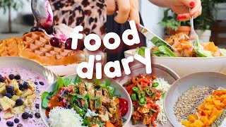 FOOD DIARY  5 Tage Gesunde Rezepte vegane Bowls gesunde Waffeln Frühstück Overnight Oats uvm [upl. by Nahte430]