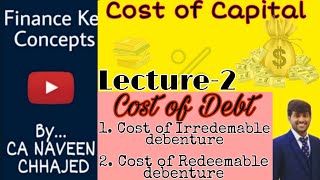 Cost of CapitalLecture No 2Cost of debtReedemable amp  Irredeemable Debentures [upl. by Machutte]