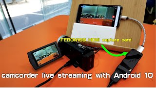 How to install camerafi live with Android 10  external UVC FEBON168 capture device [upl. by Billy]