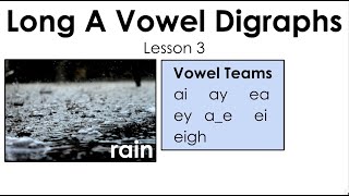 Vowel Digraphs  Long a  ai ay ea  Lesson 3 [upl. by Howund]