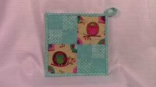 4 Patch Pot Holder  The Sewing Room Channel [upl. by Noyk]