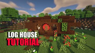 Minecraft Tutorial  Building a Log House [upl. by Bonina]