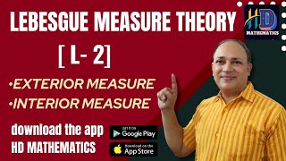 measure theoryLebesgue measure theoryL 2Exterior measure outer measureinterior measure [upl. by Nysa898]