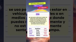 Aprende a usar quotInquot y quotOnquot correctamente en inglés para hablar de transporte  shorts learnenglish [upl. by Yotal]