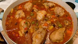 Piernitas de Pollo en Salsa con Verduras una receta bien Rica y Fácil [upl. by Soutor]